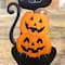 Glitzhome; Glitzhome® 36"H Halloween Metal Black Cat with Spring Head and Stacked Pumpkin Yard Stake; Category:Halloween Yardstakes; Image:7